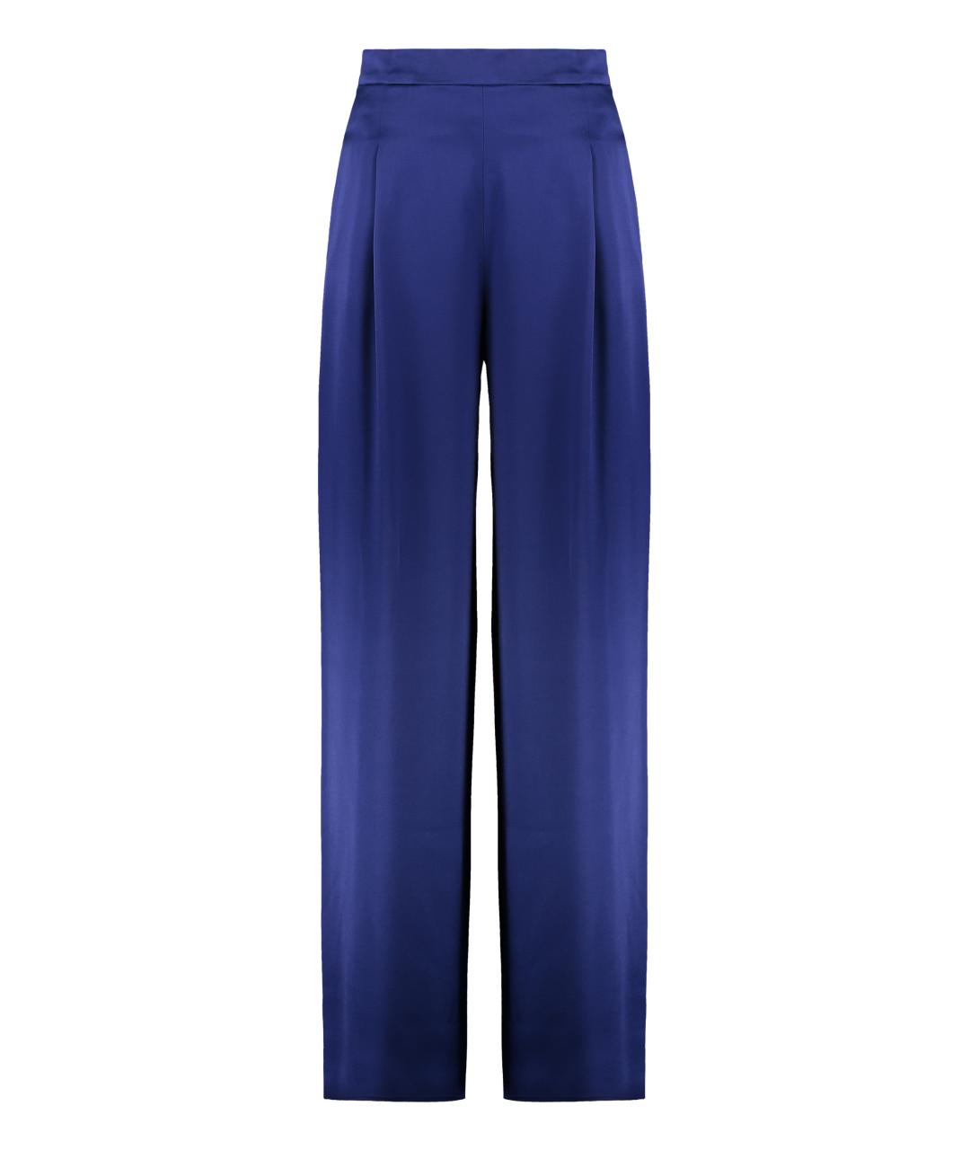 MAX MARA STUDIO Синие ацетатные прямые брюки, фото 1