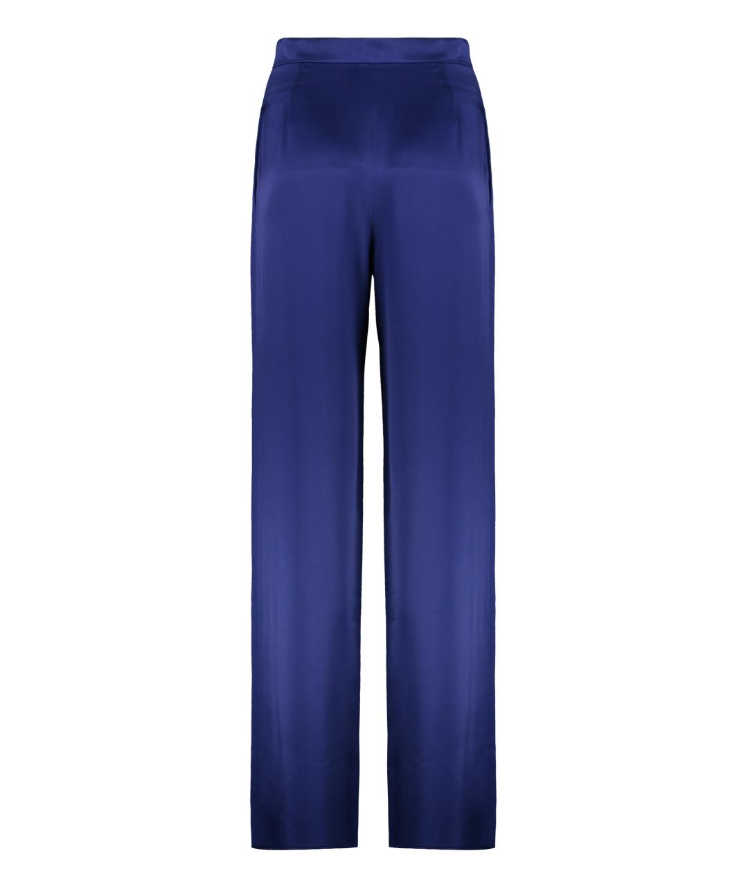 MAX MARA STUDIO Синие ацетатные прямые брюки, фото 2