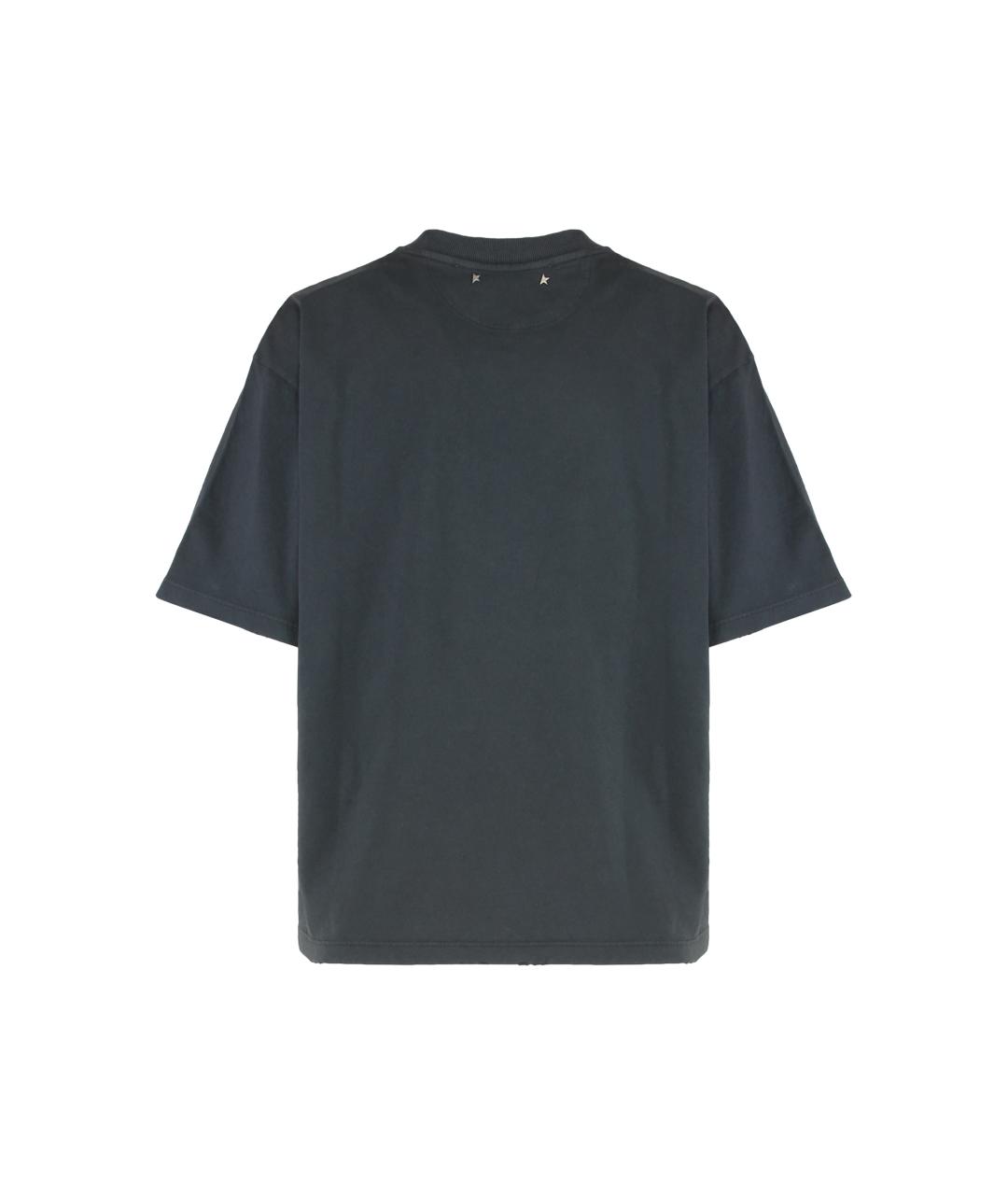 GOLDEN GOOSE DELUXE BRAND Серая хлопковая футболка, фото 2