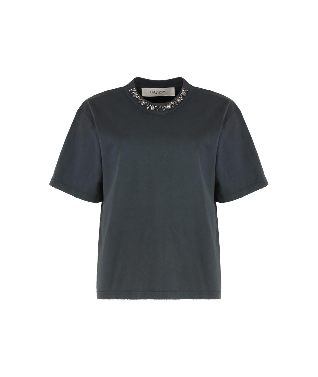 GOLDEN GOOSE DELUXE BRAND Серая хлопковая футболка, фото 3