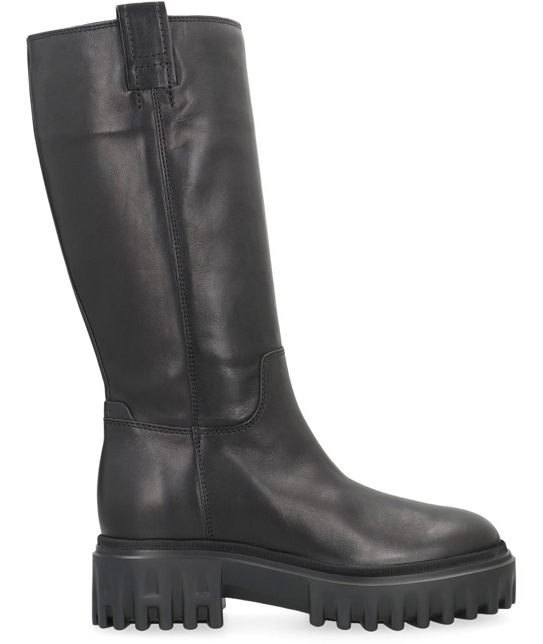 HOGAN Черные кожаные сапоги, фото 2