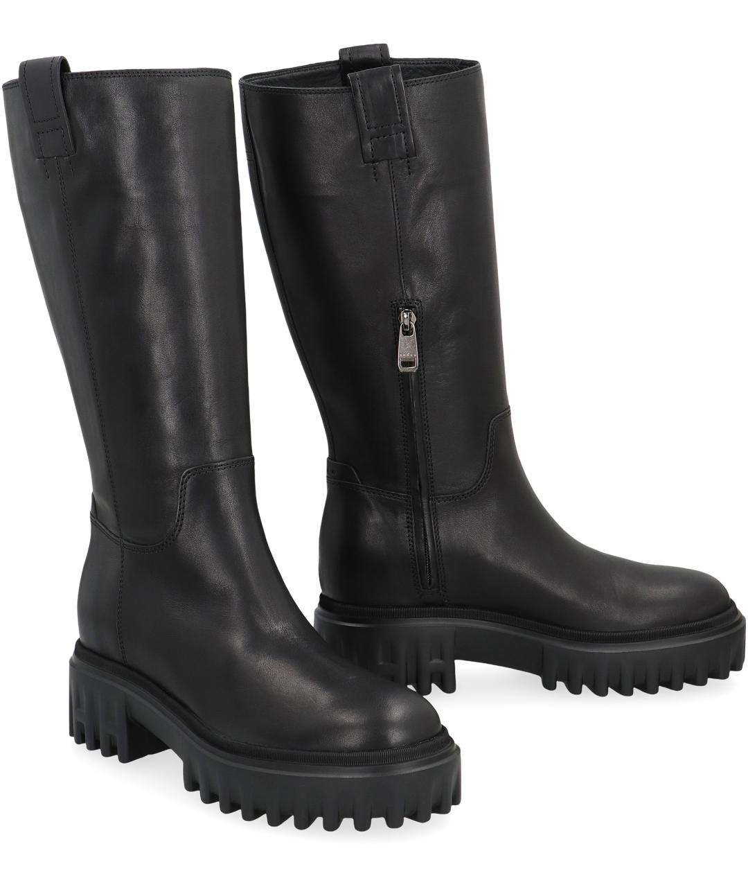 HOGAN Черные кожаные сапоги, фото 3