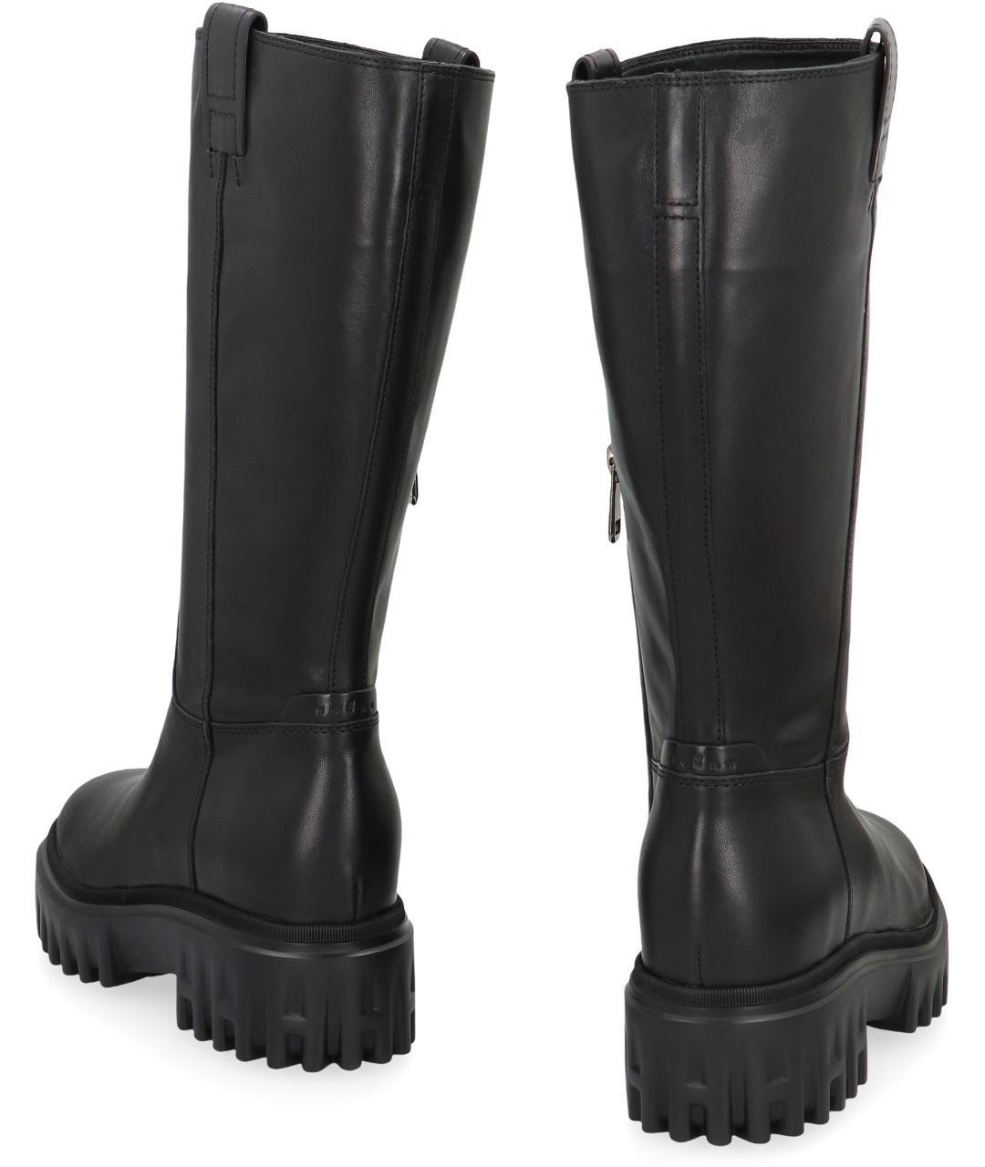 HOGAN Черные кожаные сапоги, фото 4