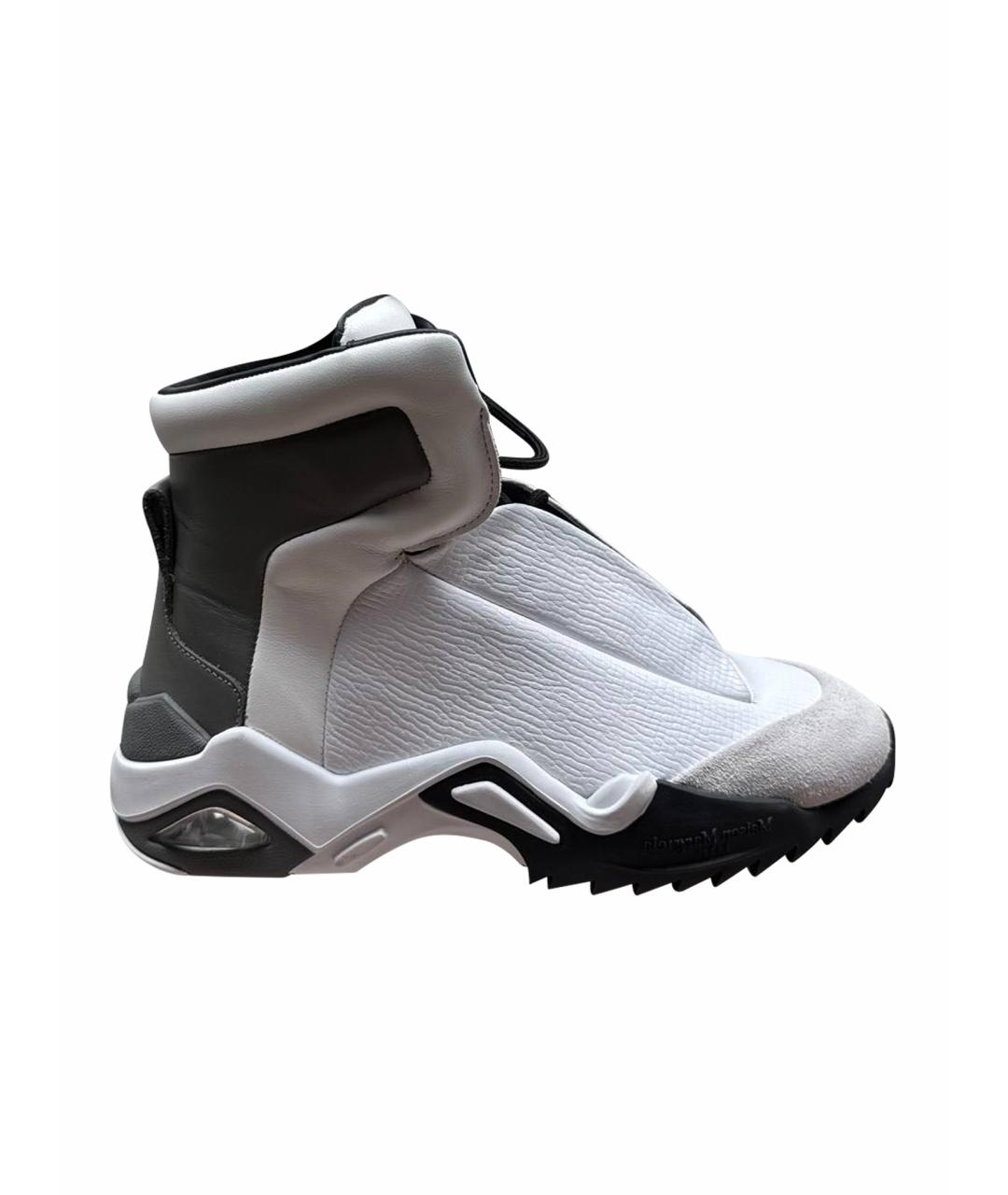 MAISON MARGIELA Белые кожаные высокие кроссовки / кеды, фото 1