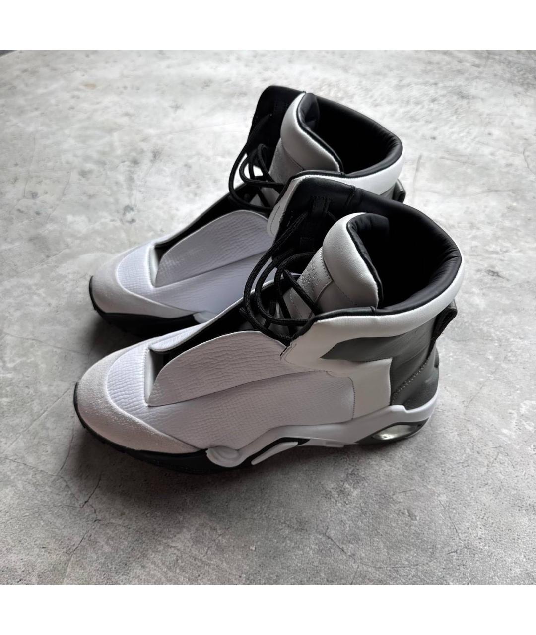 MAISON MARGIELA Белые кожаные высокие кроссовки / кеды, фото 3