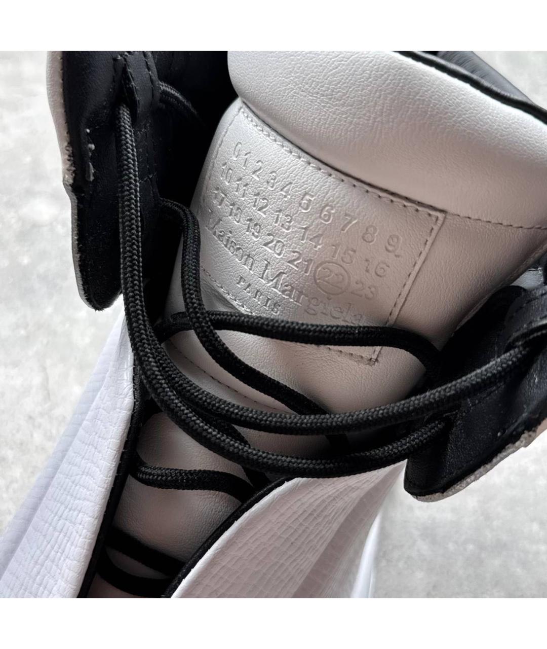 MAISON MARGIELA Белые кожаные высокие кроссовки / кеды, фото 5