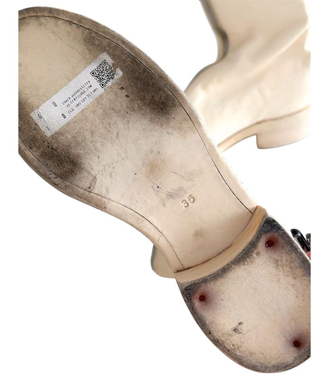 GUIDI Бежевые кожаные ботинки, фото 4