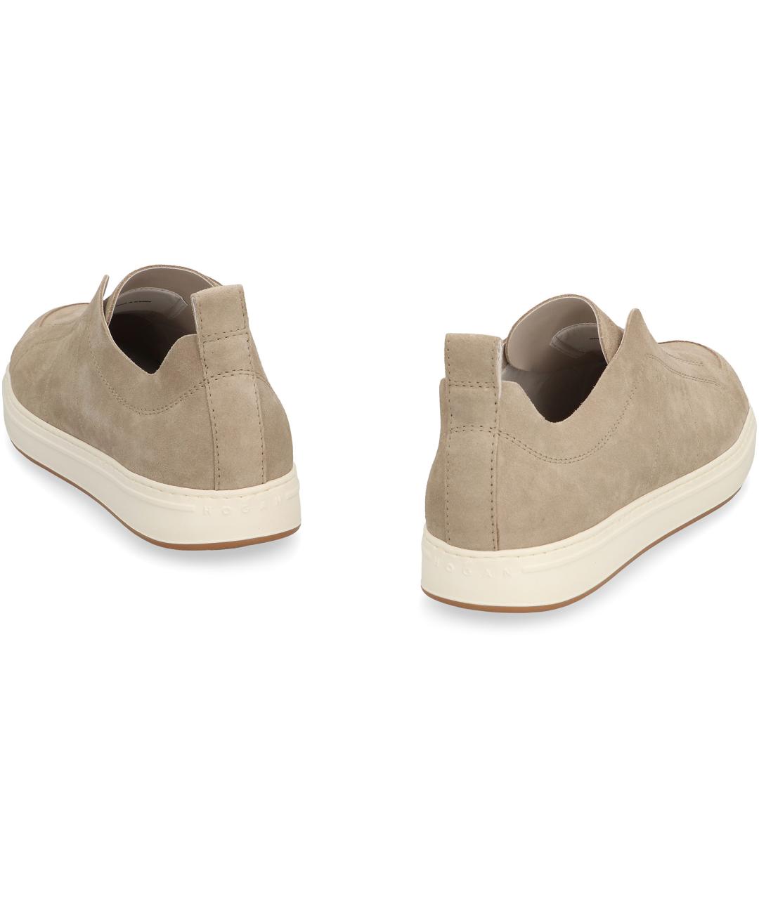 HOGAN Бежевые кожаные слипоны, фото 4