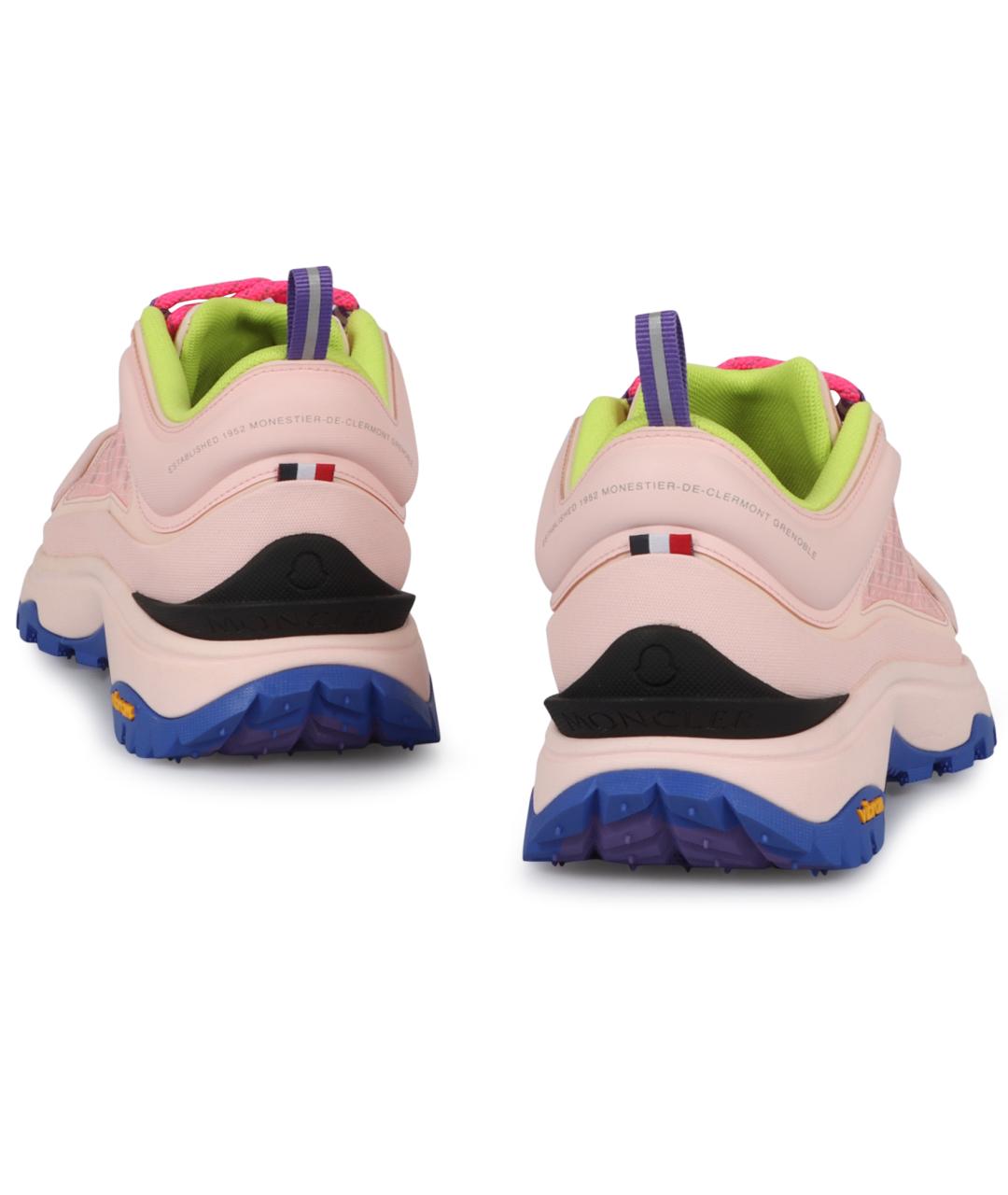 MONCLER Розовые текстильные кроссовки, фото 4