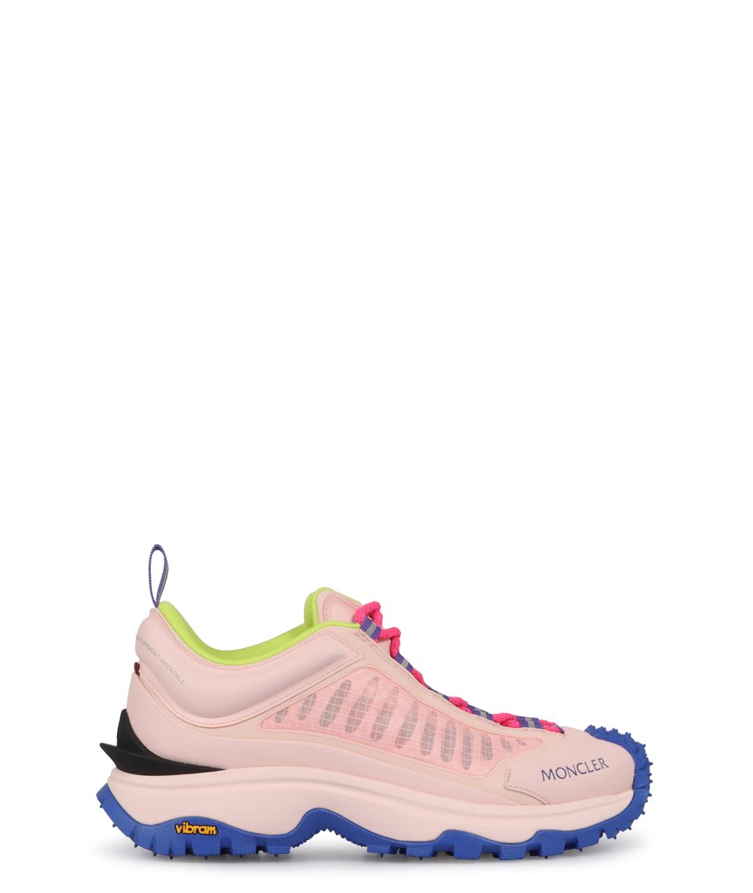 MONCLER Розовые текстильные кроссовки, фото 1