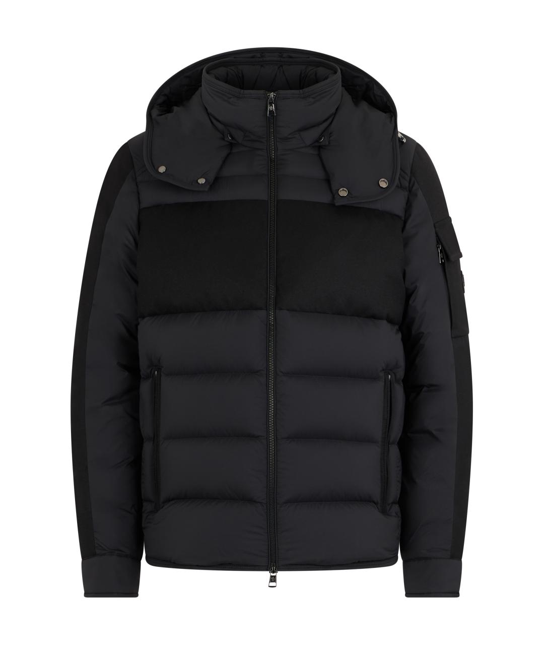 MONCLER Черный полиамидовый пуховик, фото 1