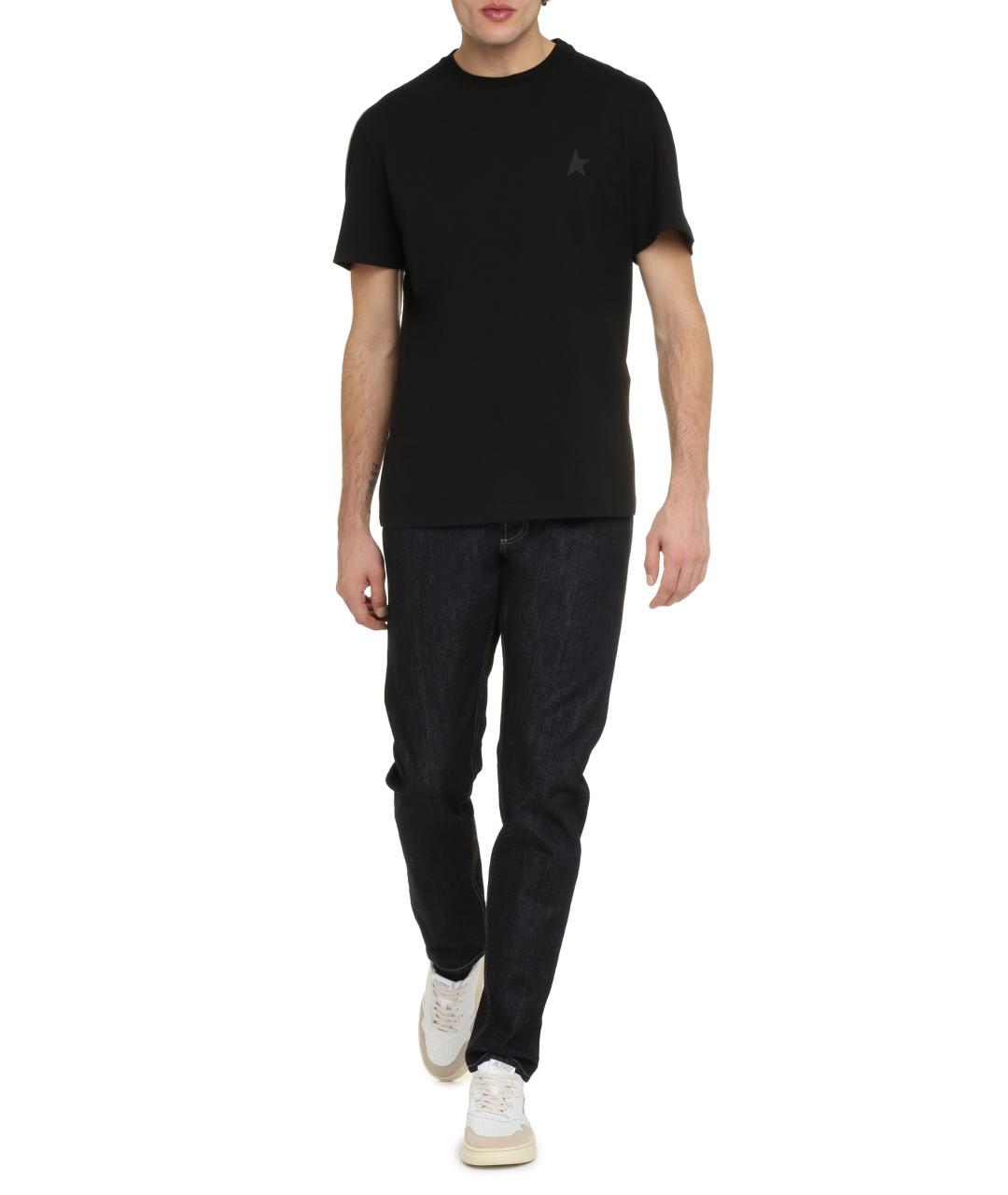 GOLDEN GOOSE DELUXE BRAND Черная хлопковая футболка, фото 3