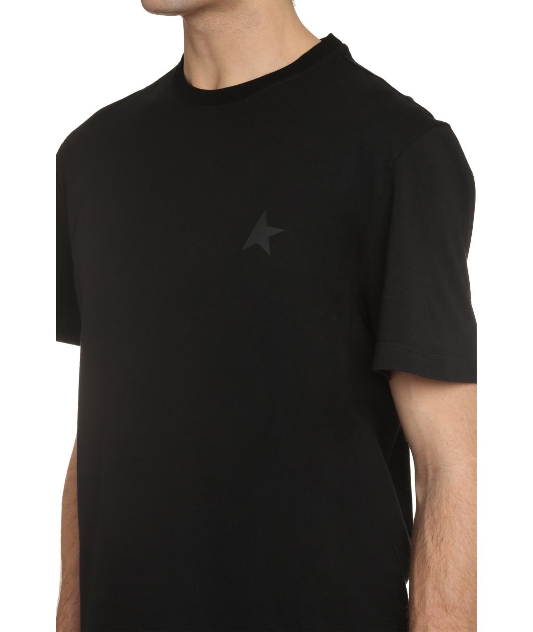 GOLDEN GOOSE DELUXE BRAND Черная хлопковая футболка, фото 5