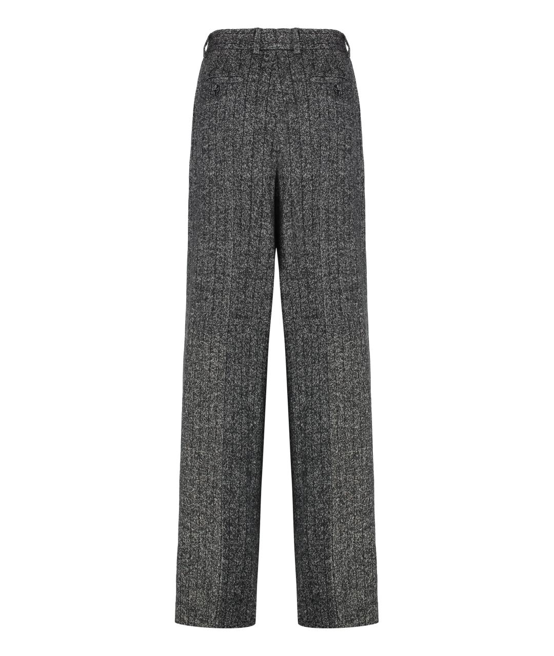 DOLCE&GABBANA Серые шерстяные брюки широкие, фото 2