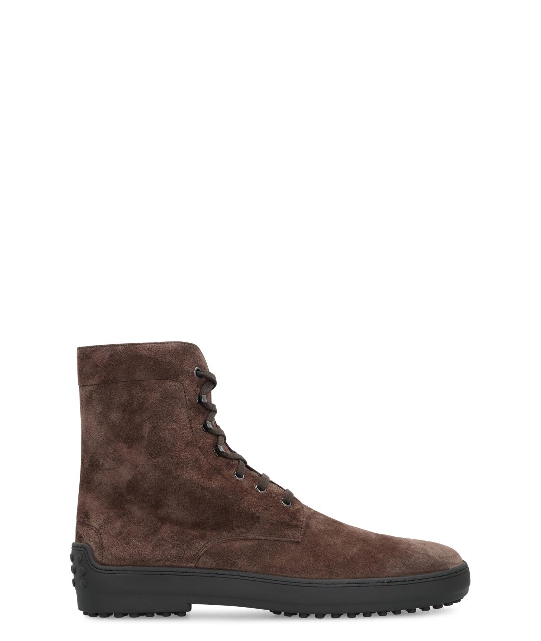 TOD'S Коричневые замшевые высокие ботинки, фото 1