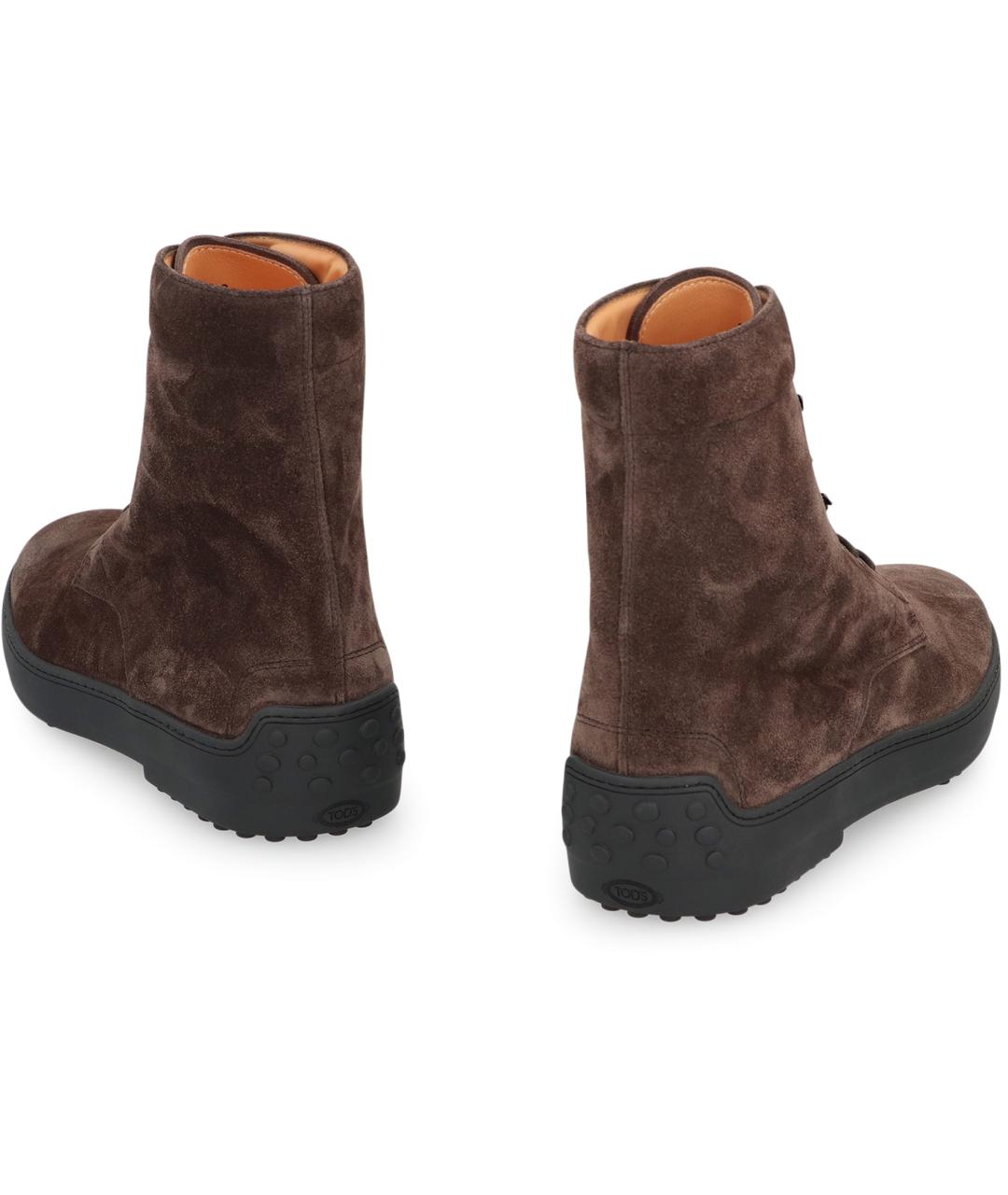 TOD'S Коричневые замшевые высокие ботинки, фото 4