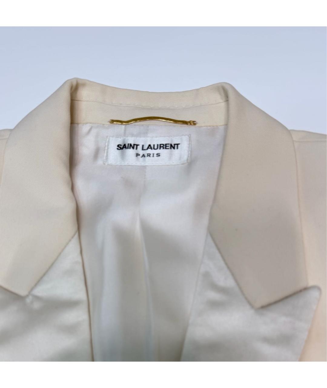 SAINT LAURENT Белый шерстяной костюм с брюками, фото 4