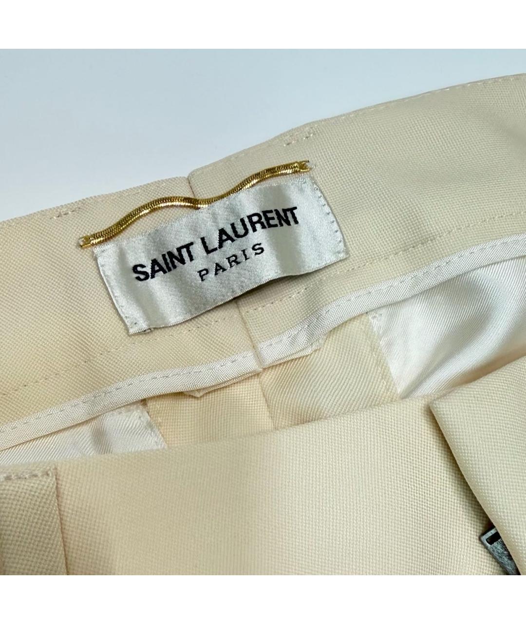 SAINT LAURENT Белый шерстяной костюм с брюками, фото 7