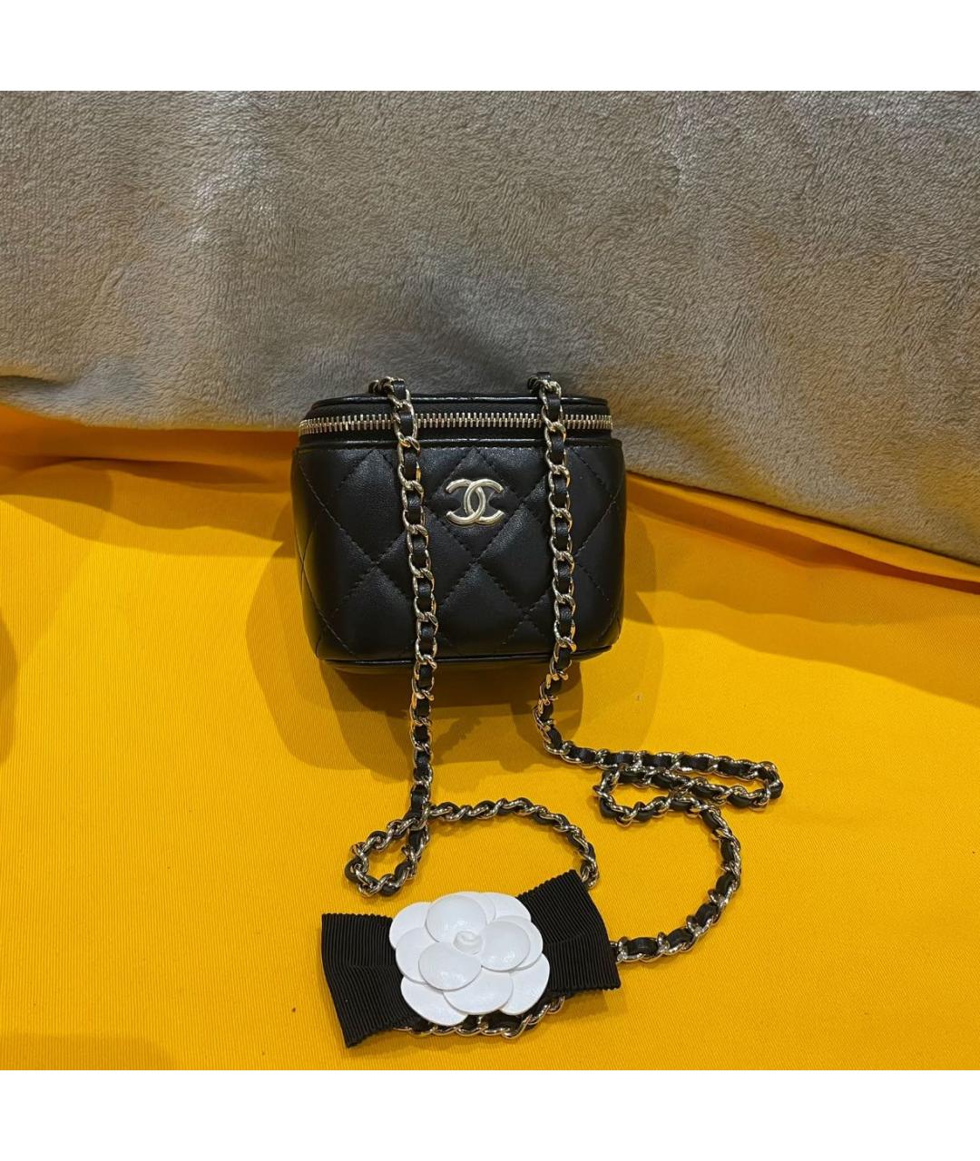 CHANEL Черная кожаная сумка через плечо, фото 6