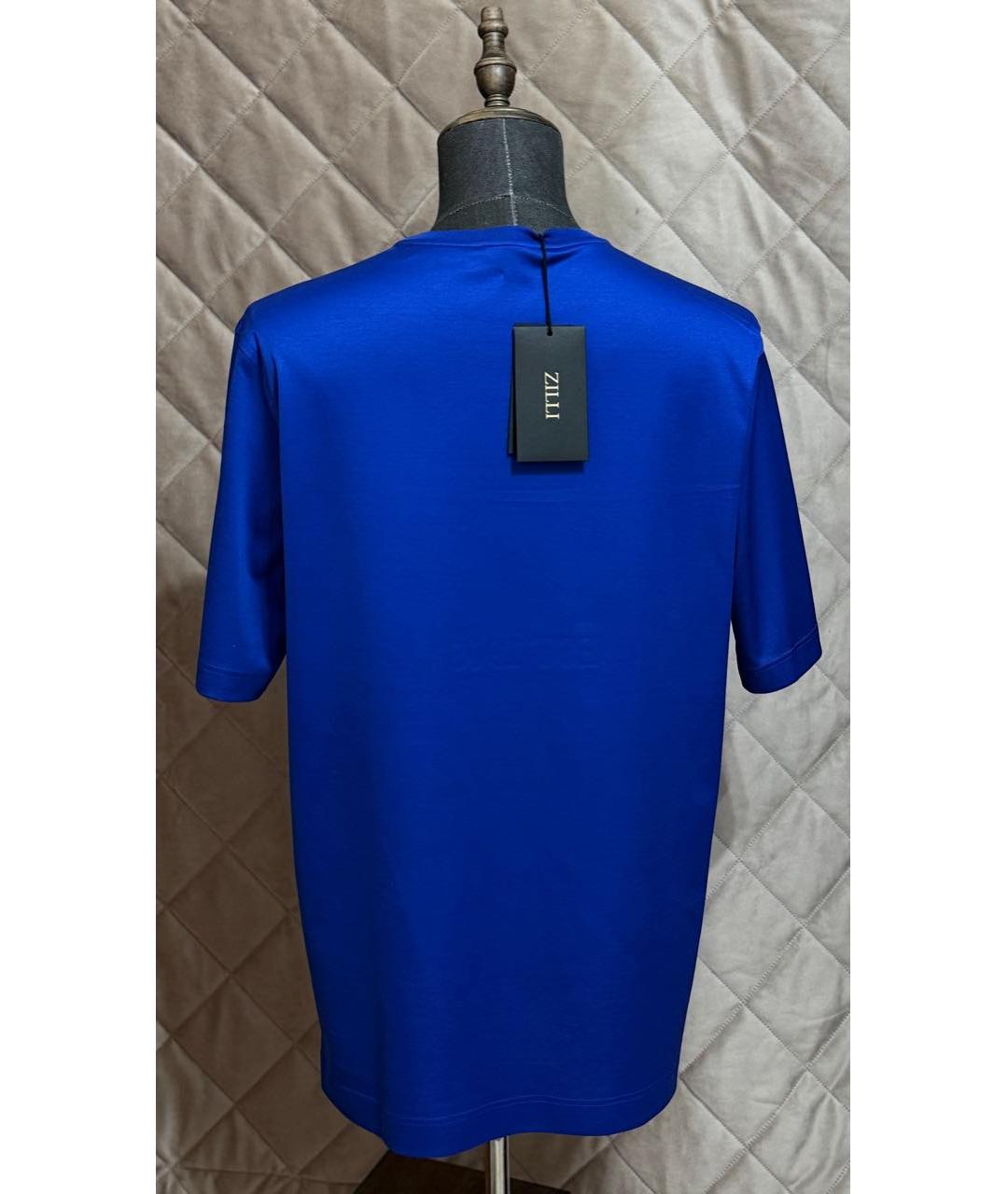 ZILLI Синяя хлопковая футболка, фото 6