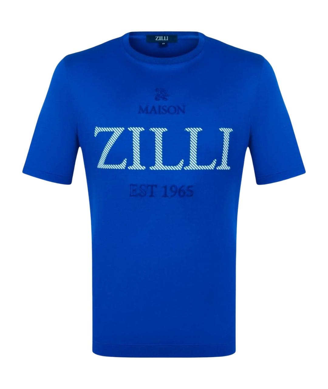 ZILLI Синяя хлопковая футболка, фото 10