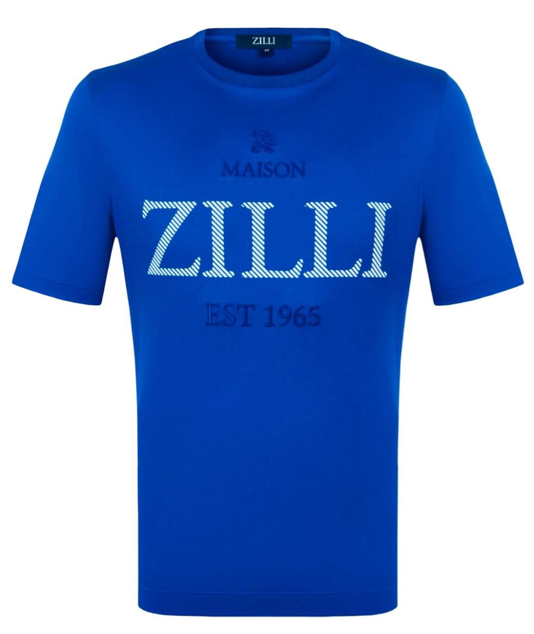 ZILLI Синяя хлопковая футболка, фото 9