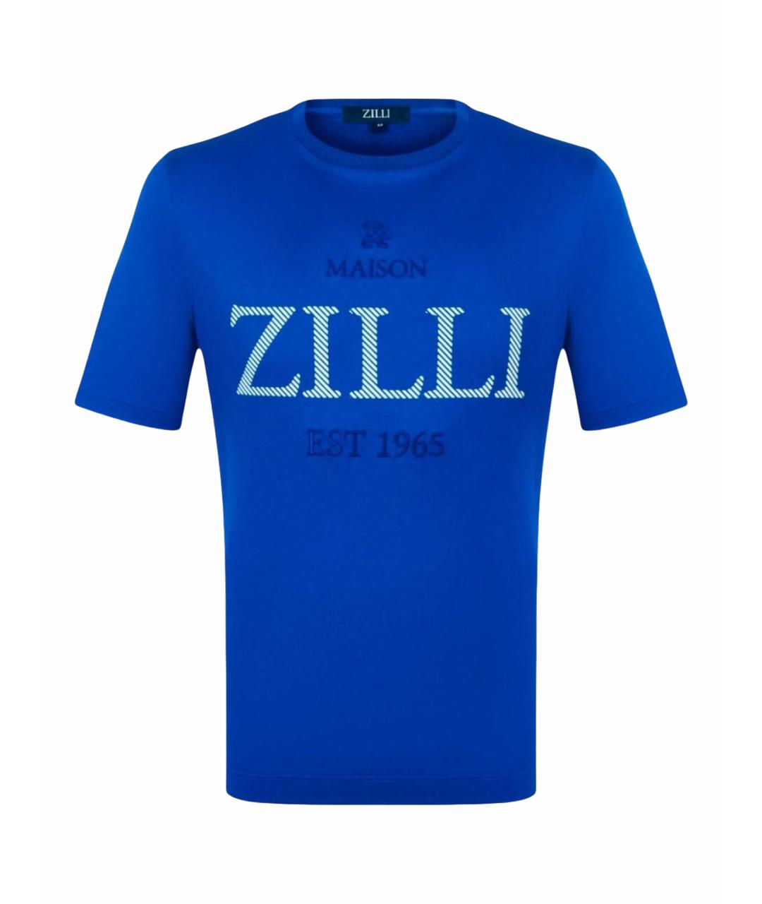 ZILLI Синяя хлопковая футболка, фото 1