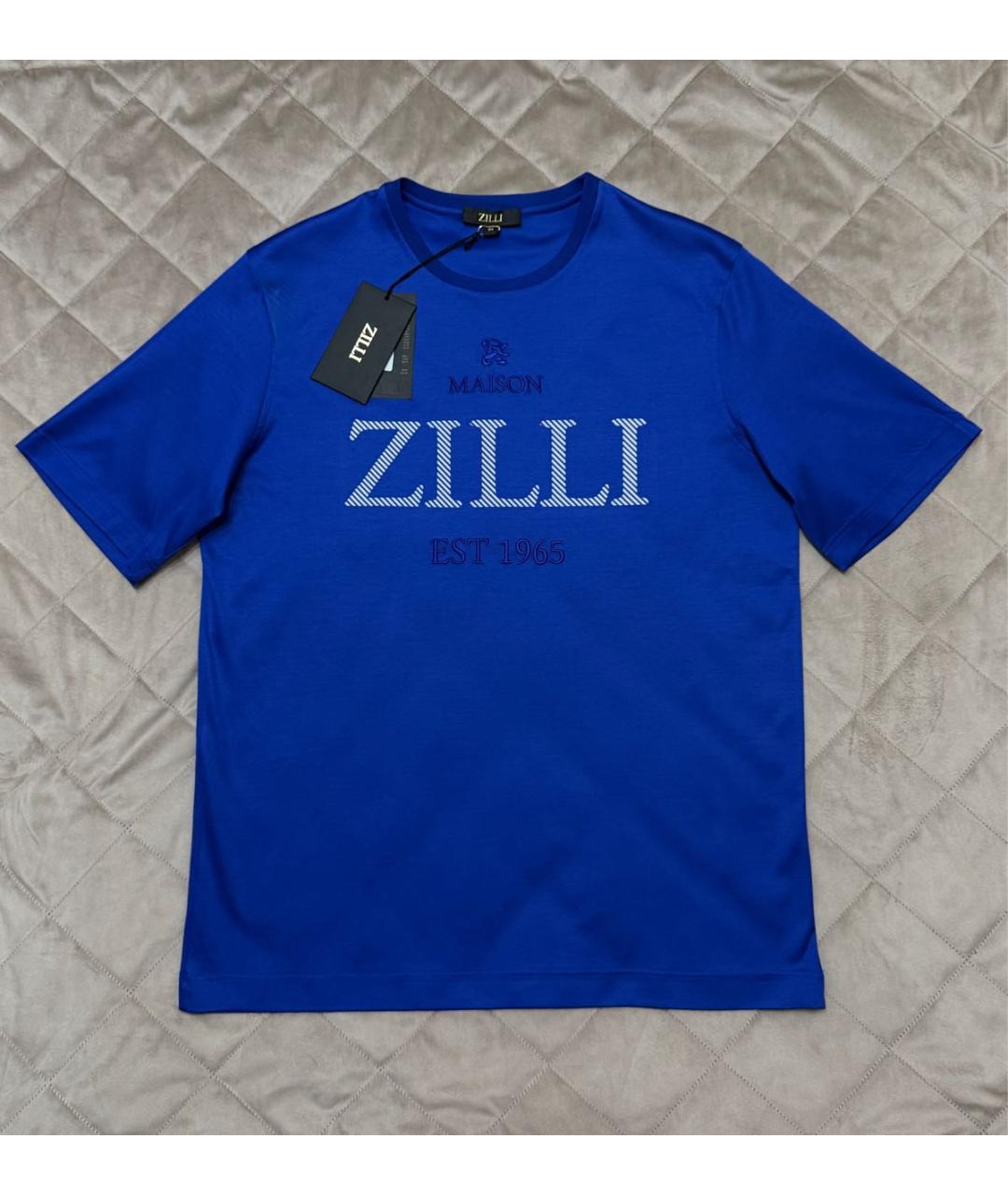 ZILLI Синяя хлопковая футболка, фото 5