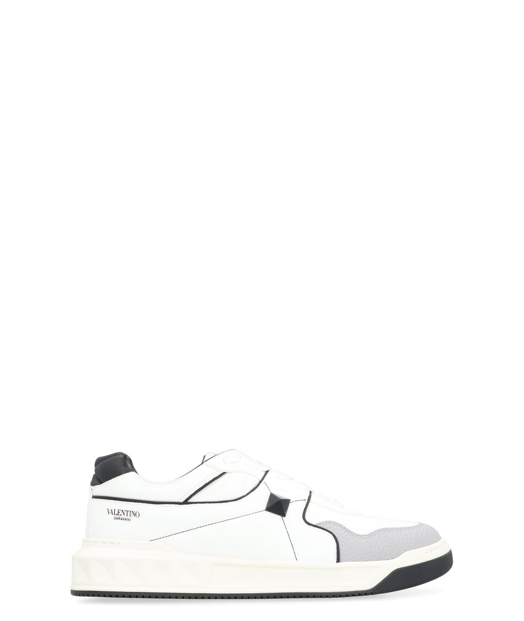 VALENTINO Белые кожаные низкие кроссовки / кеды, фото 1