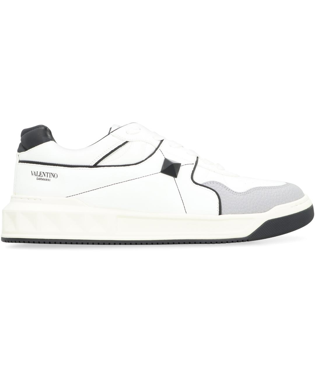 VALENTINO Белые кожаные низкие кроссовки / кеды, фото 2