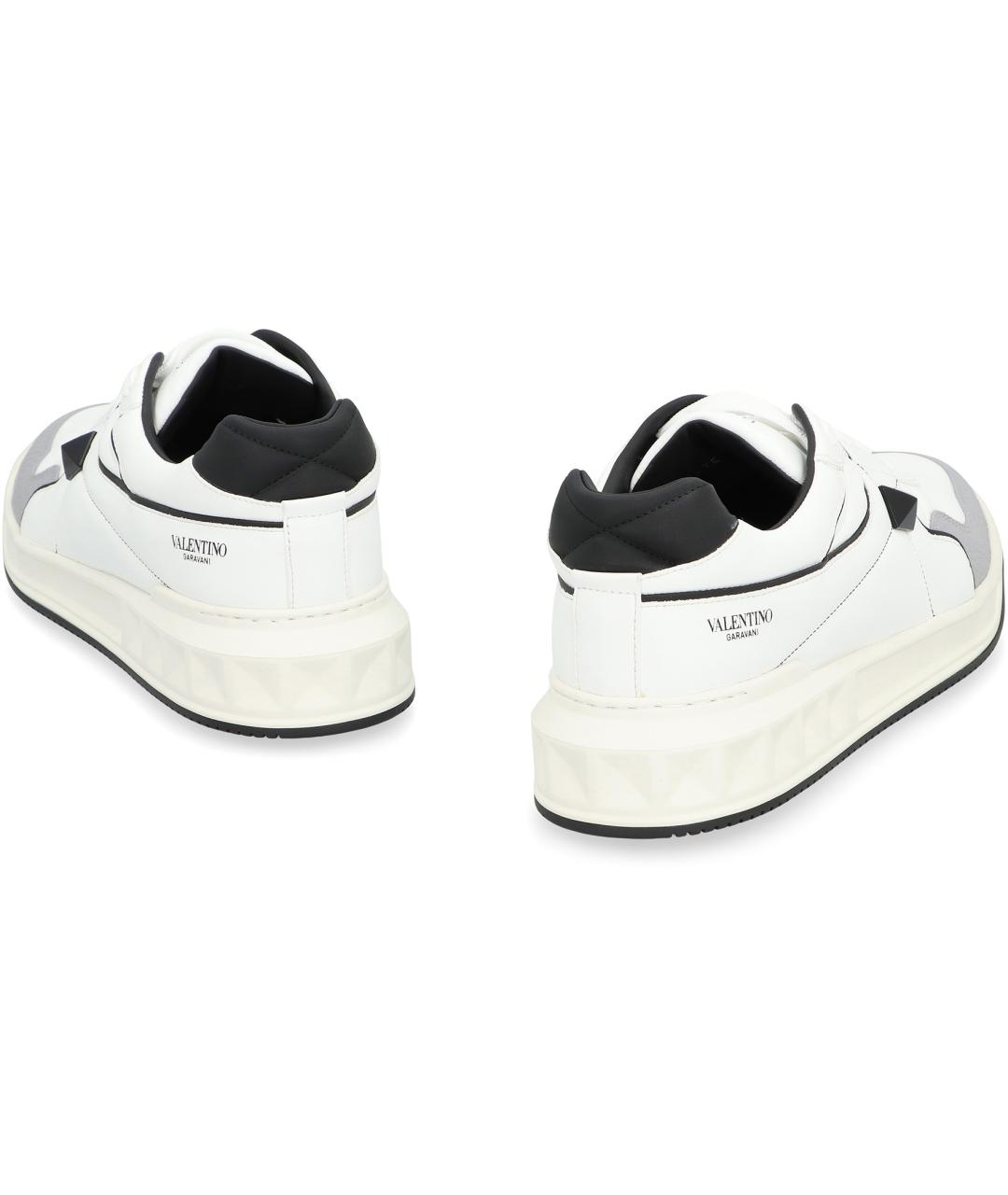 VALENTINO Белые кожаные низкие кроссовки / кеды, фото 4