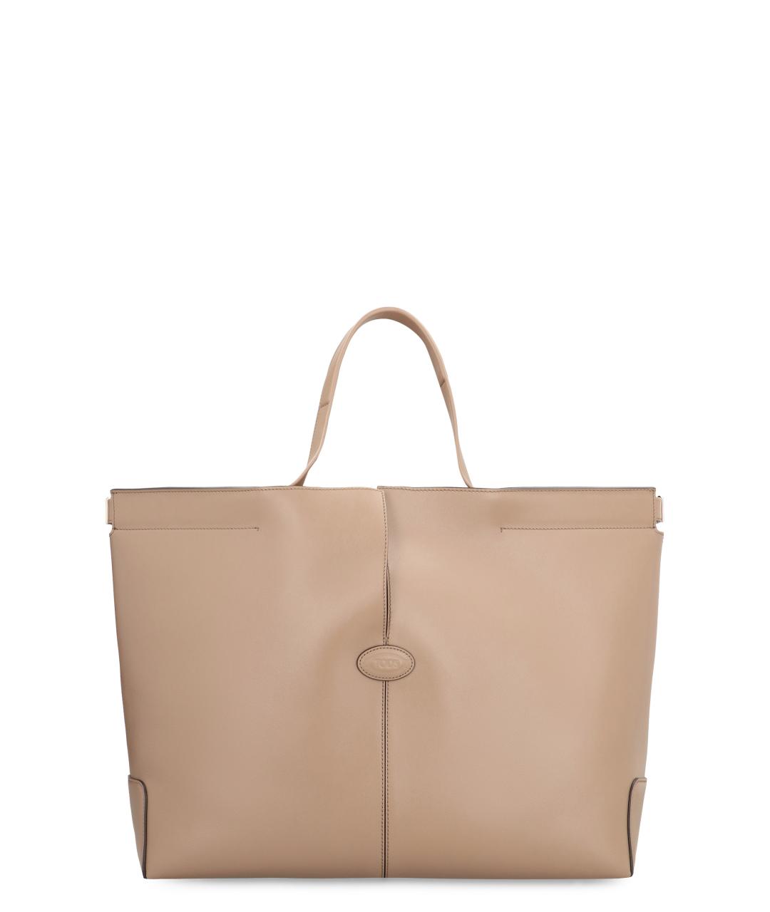 TOD'S Коричневая кожаная сумка тоут, фото 1