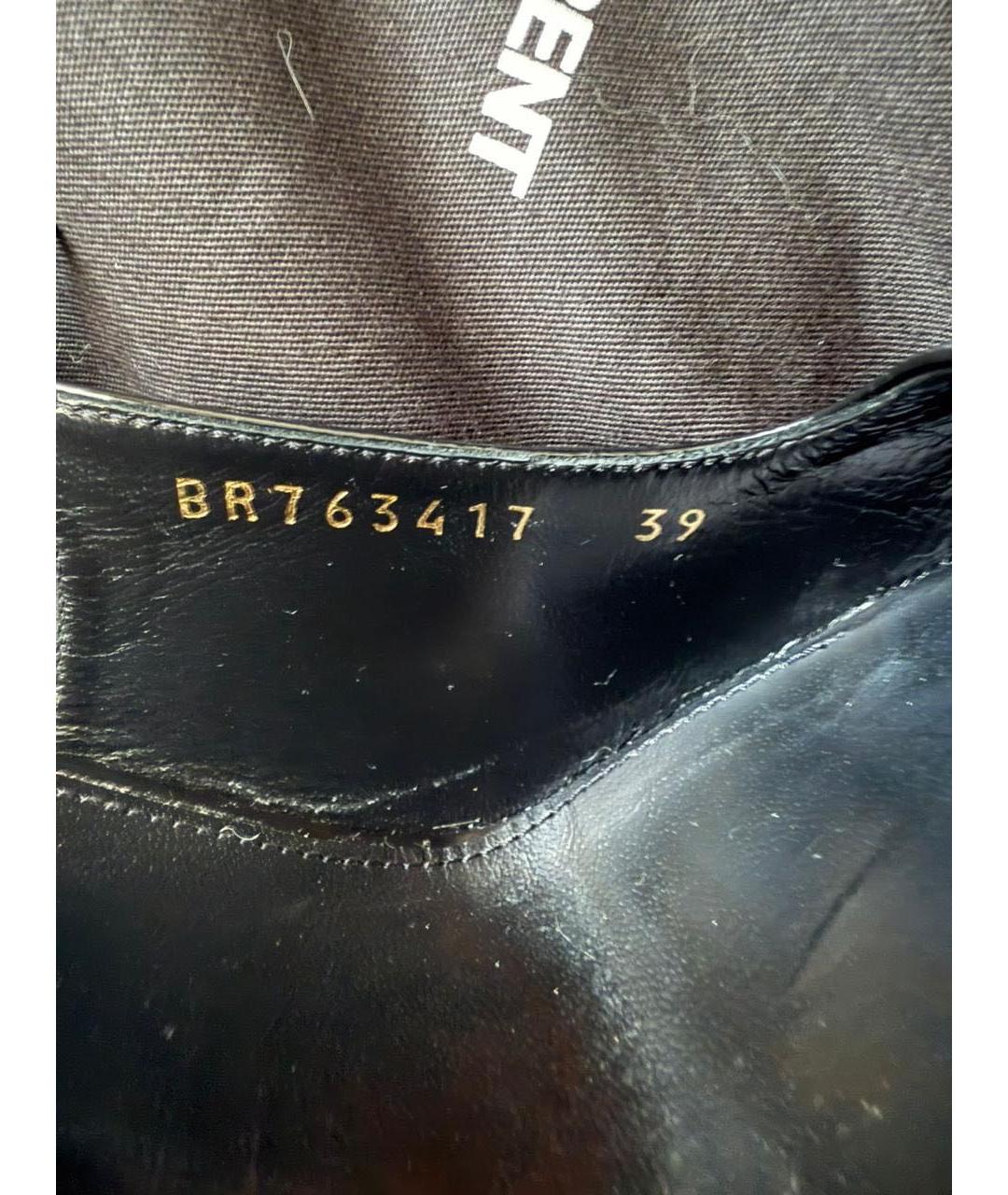 SAINT LAURENT Черные кожаные слипоны, фото 5