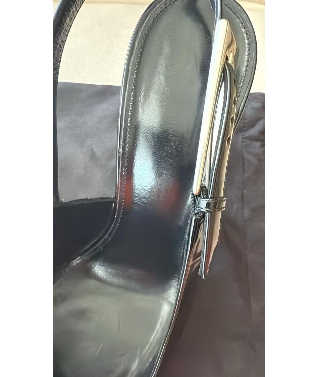 SAINT LAURENT Черные кожаные слипоны, фото 6