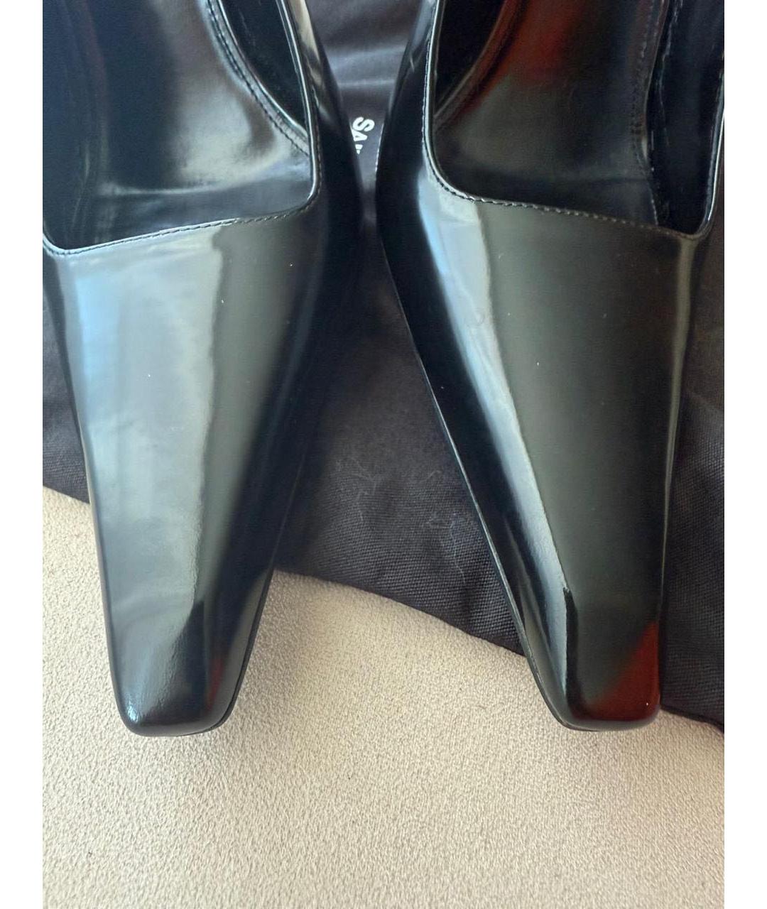 SAINT LAURENT Черные кожаные слипоны, фото 2