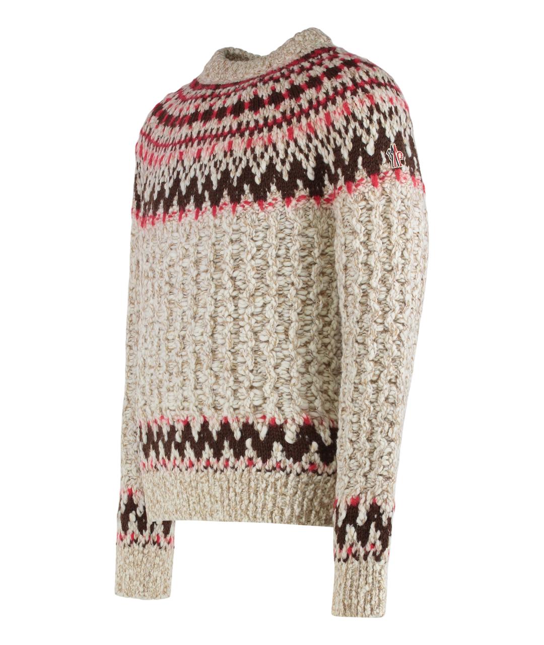 MONCLER GRENOBLE Бежевый шерстяной джемпер / свитер, фото 3