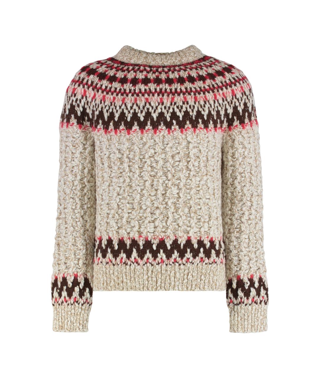 MONCLER GRENOBLE Бежевый шерстяной джемпер / свитер, фото 1