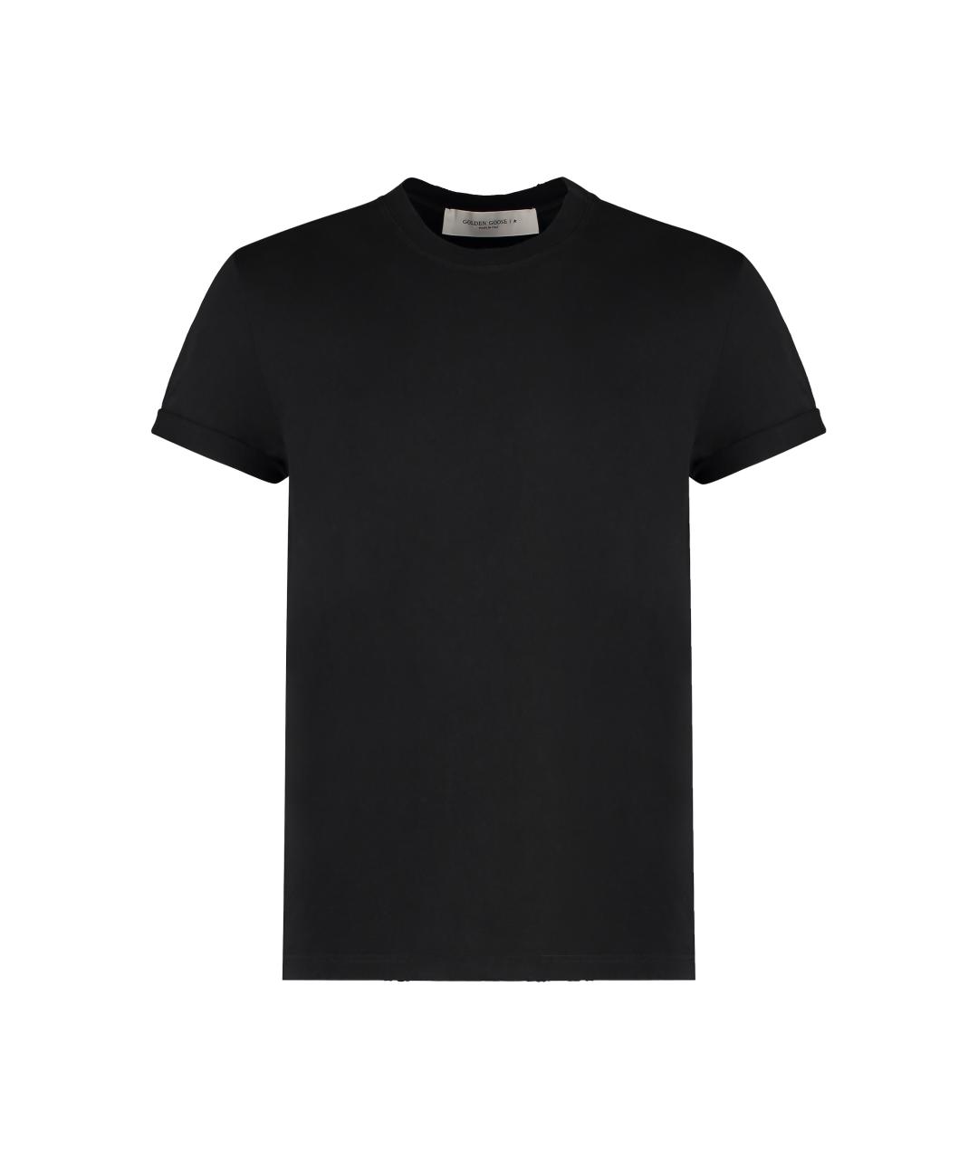 GOLDEN GOOSE DELUXE BRAND Черная хлопковая футболка, фото 1