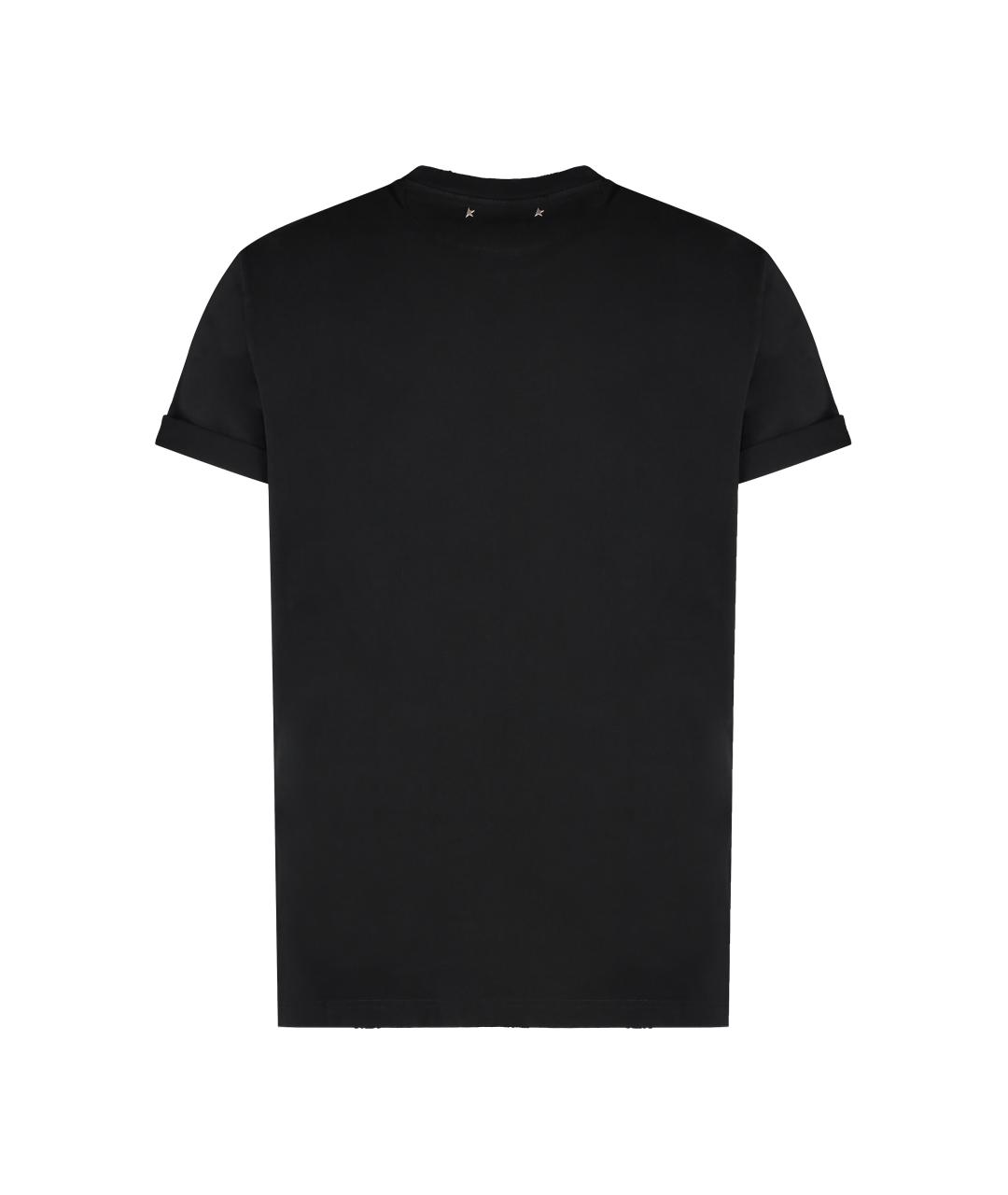 GOLDEN GOOSE DELUXE BRAND Черная хлопковая футболка, фото 2