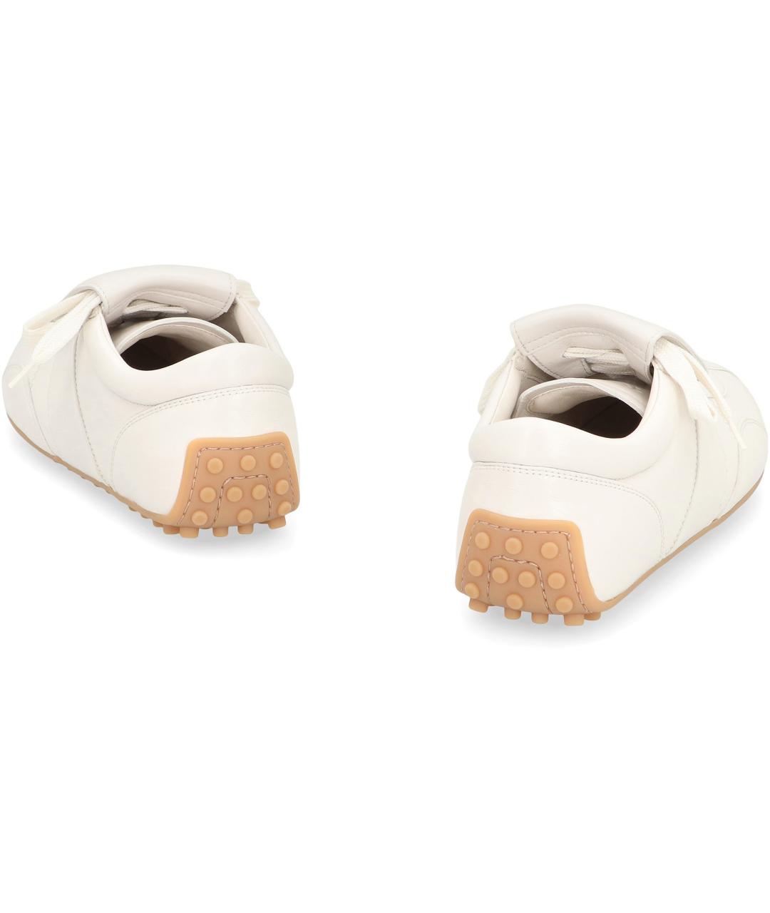 TOD'S Белые кожаные кроссовки, фото 4