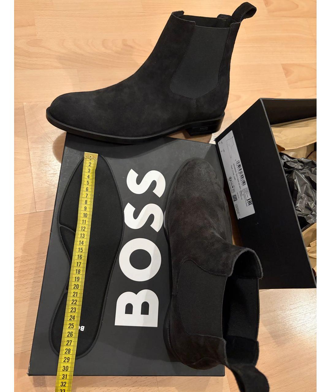 HUGO BOSS Черные замшевые высокие ботинки, фото 6