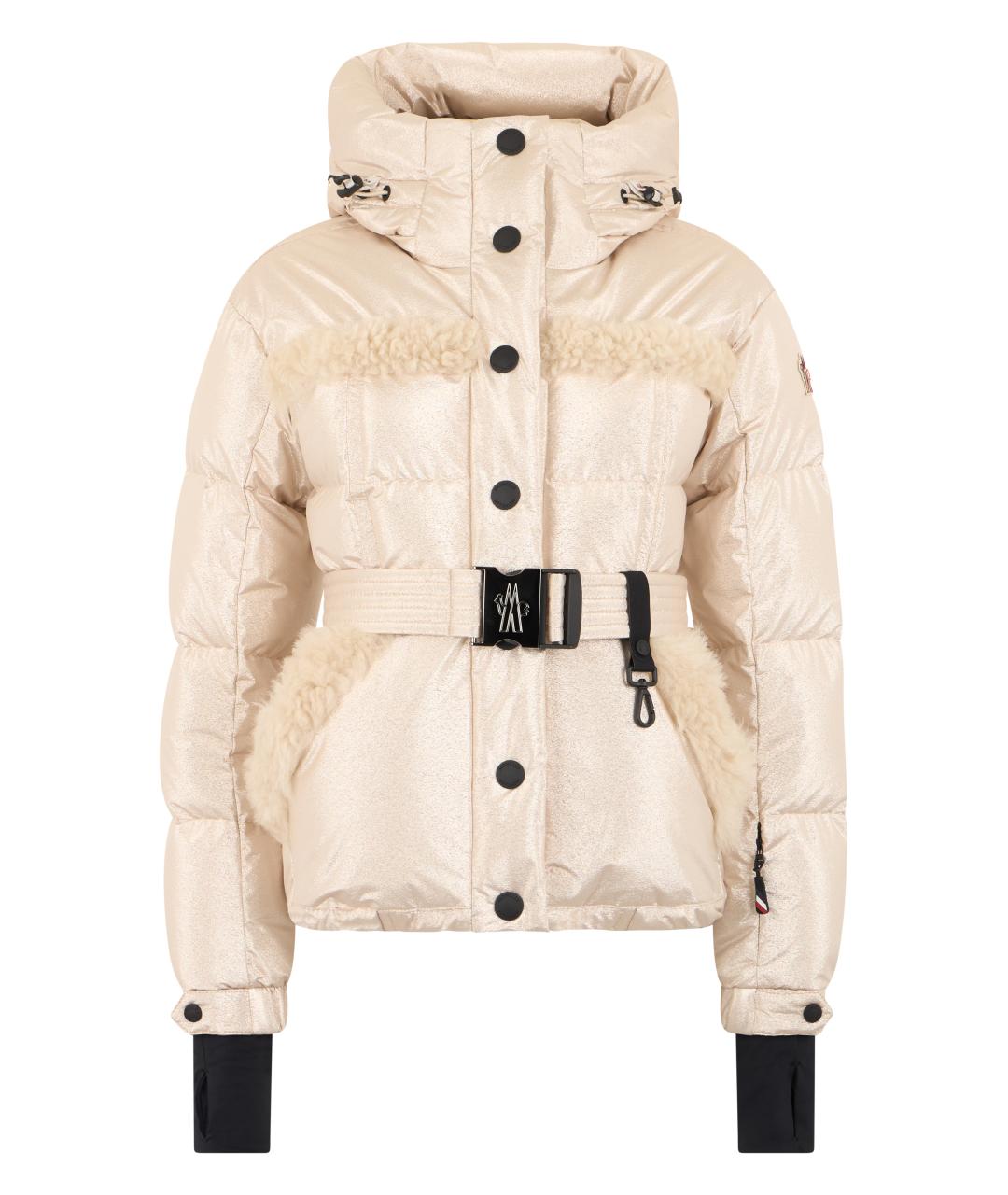 MONCLER GRENOBLE Бежевый полиэстеровый пуховик, фото 1