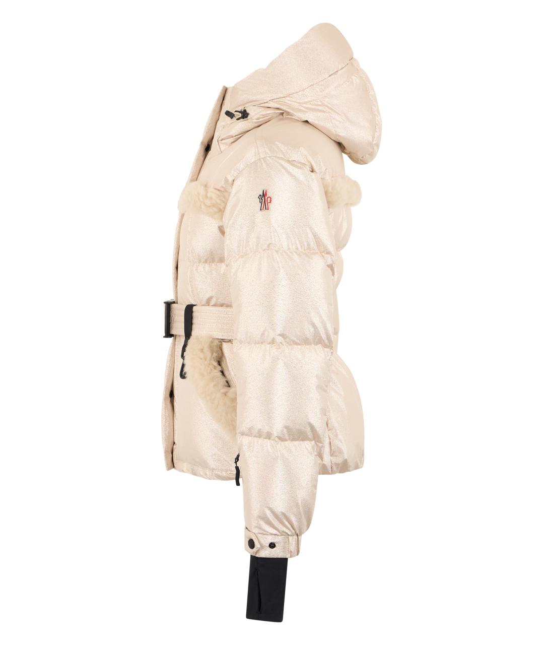 MONCLER GRENOBLE Бежевый полиэстеровый пуховик, фото 3