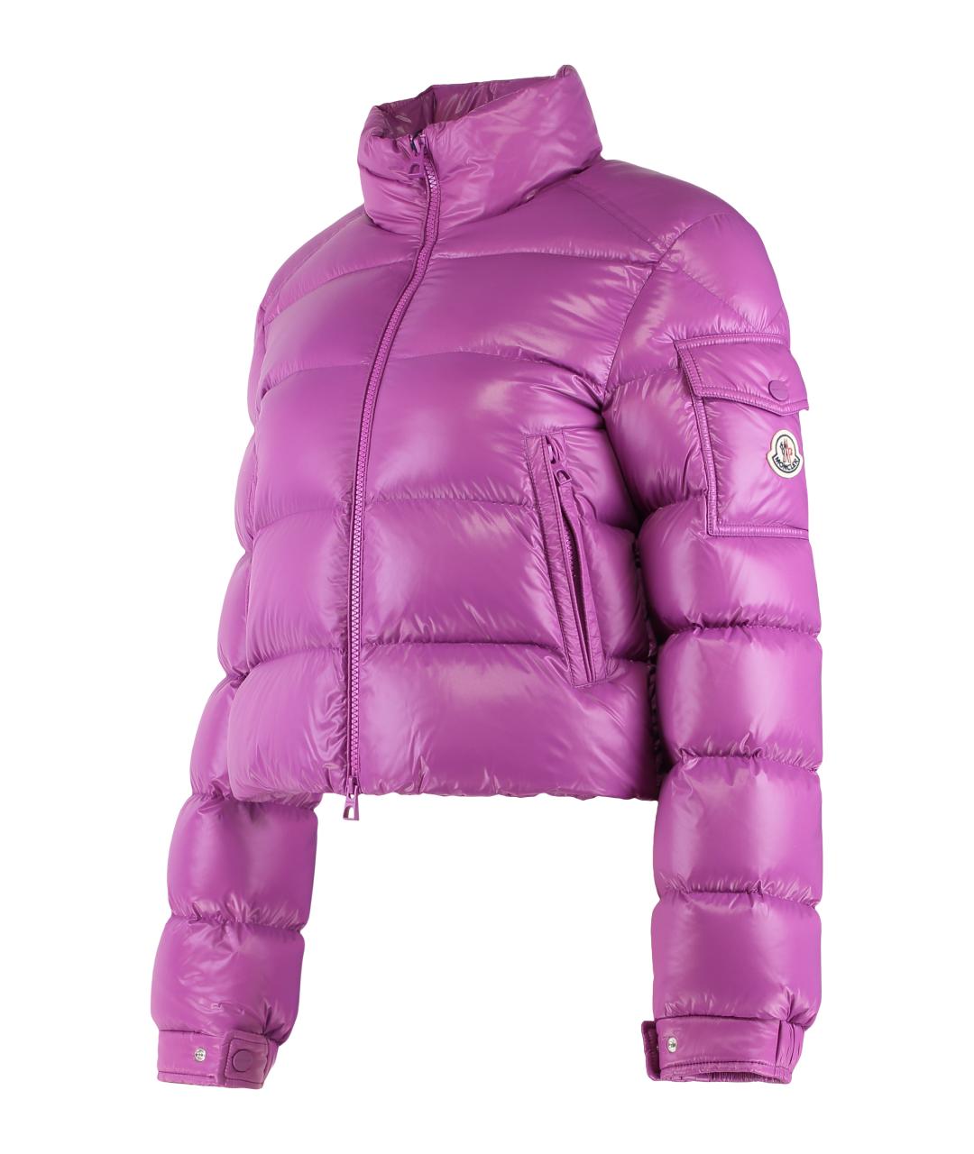 MONCLER Фуксия полиамидовый пуховик, фото 3