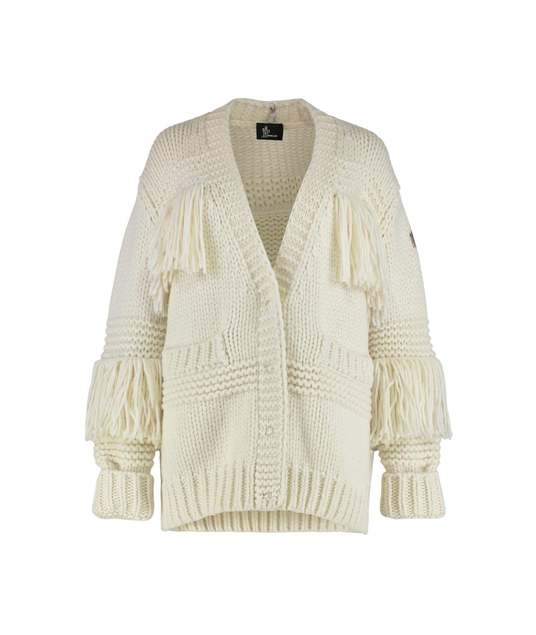 MONCLER GRENOBLE Белый шерстяной кардиган, фото 1