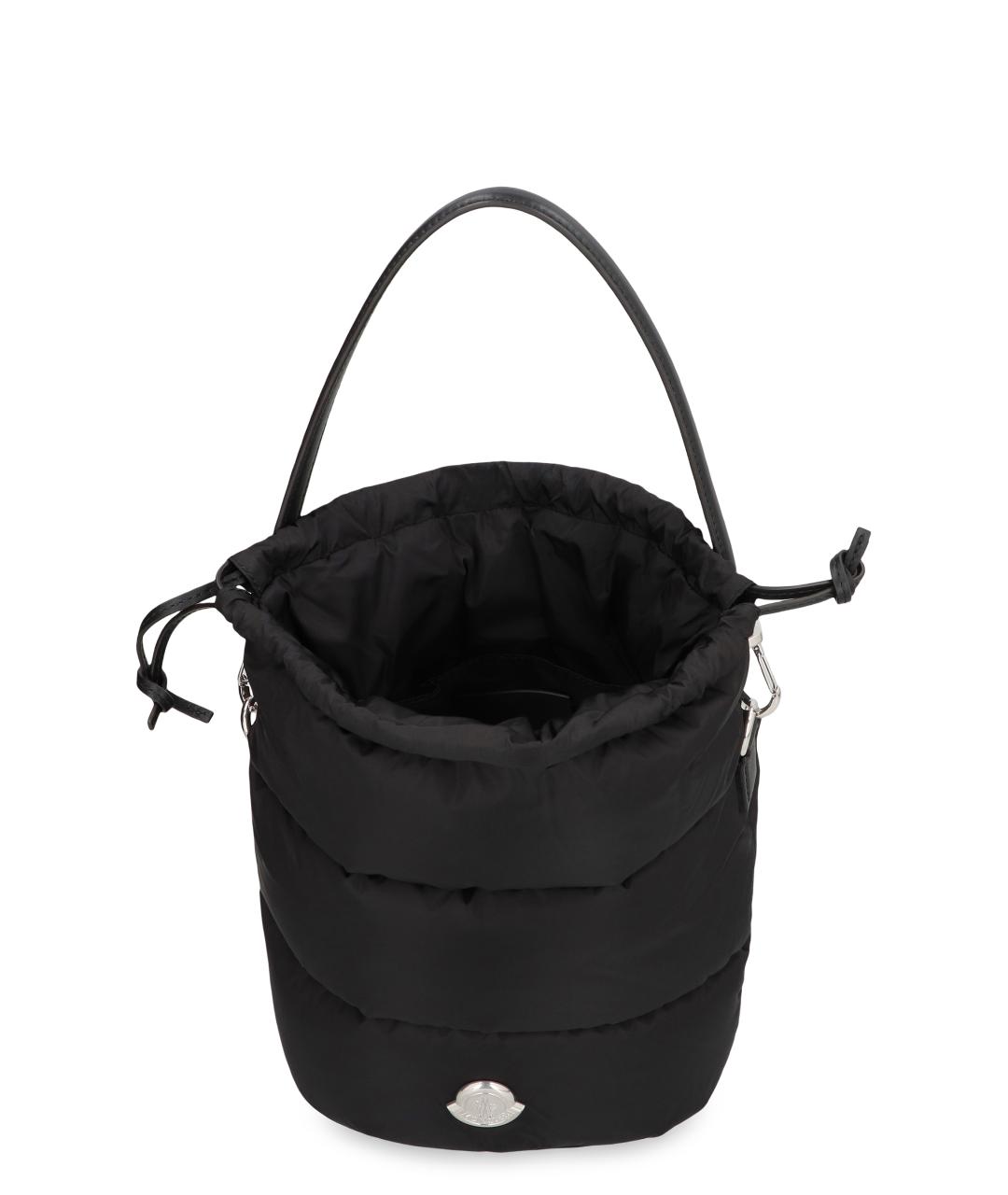 MONCLER Черная синтетическая сумка с короткими ручками, фото 5