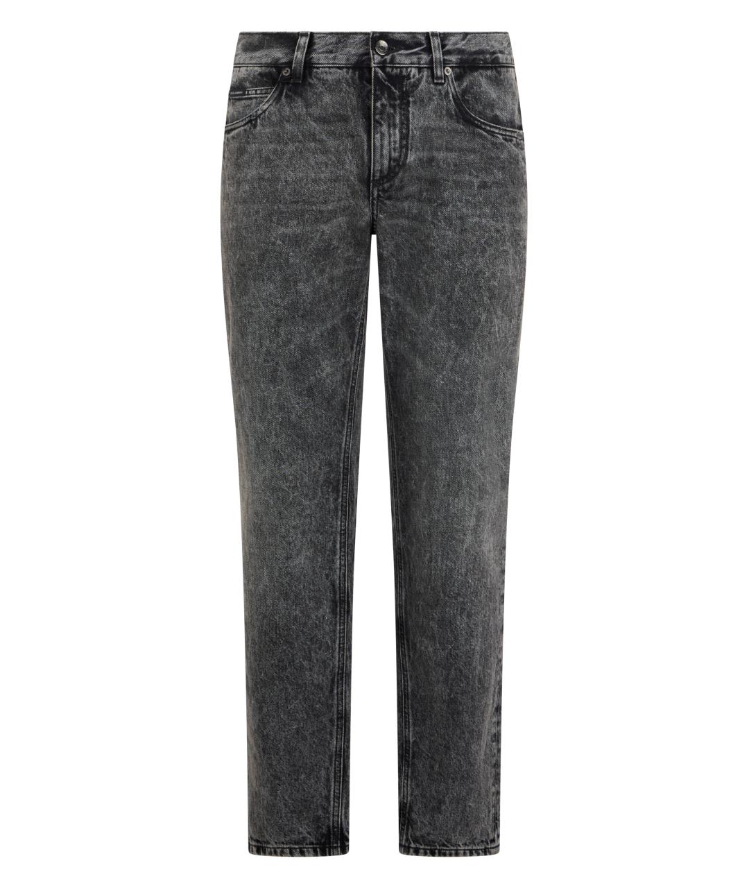 DOLCE&GABBANA Серые хлопковые прямые джинсы, фото 1