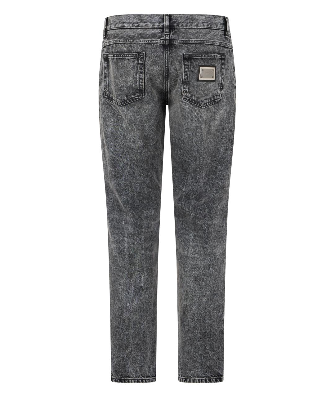 DOLCE&GABBANA Серые хлопковые прямые джинсы, фото 2