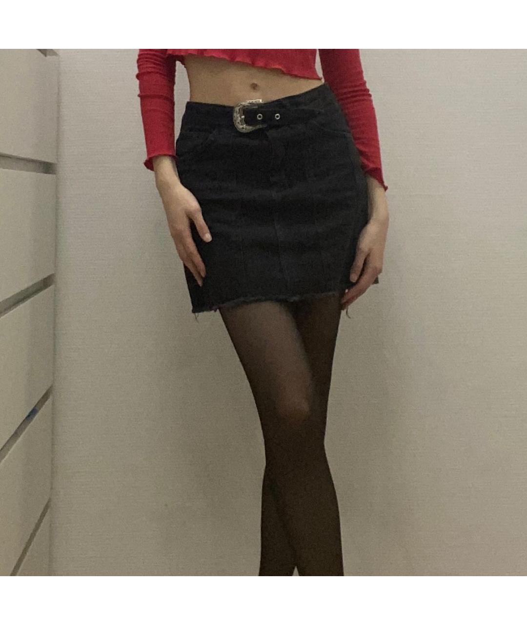 LIU JO Черная деним юбка мини, фото 4