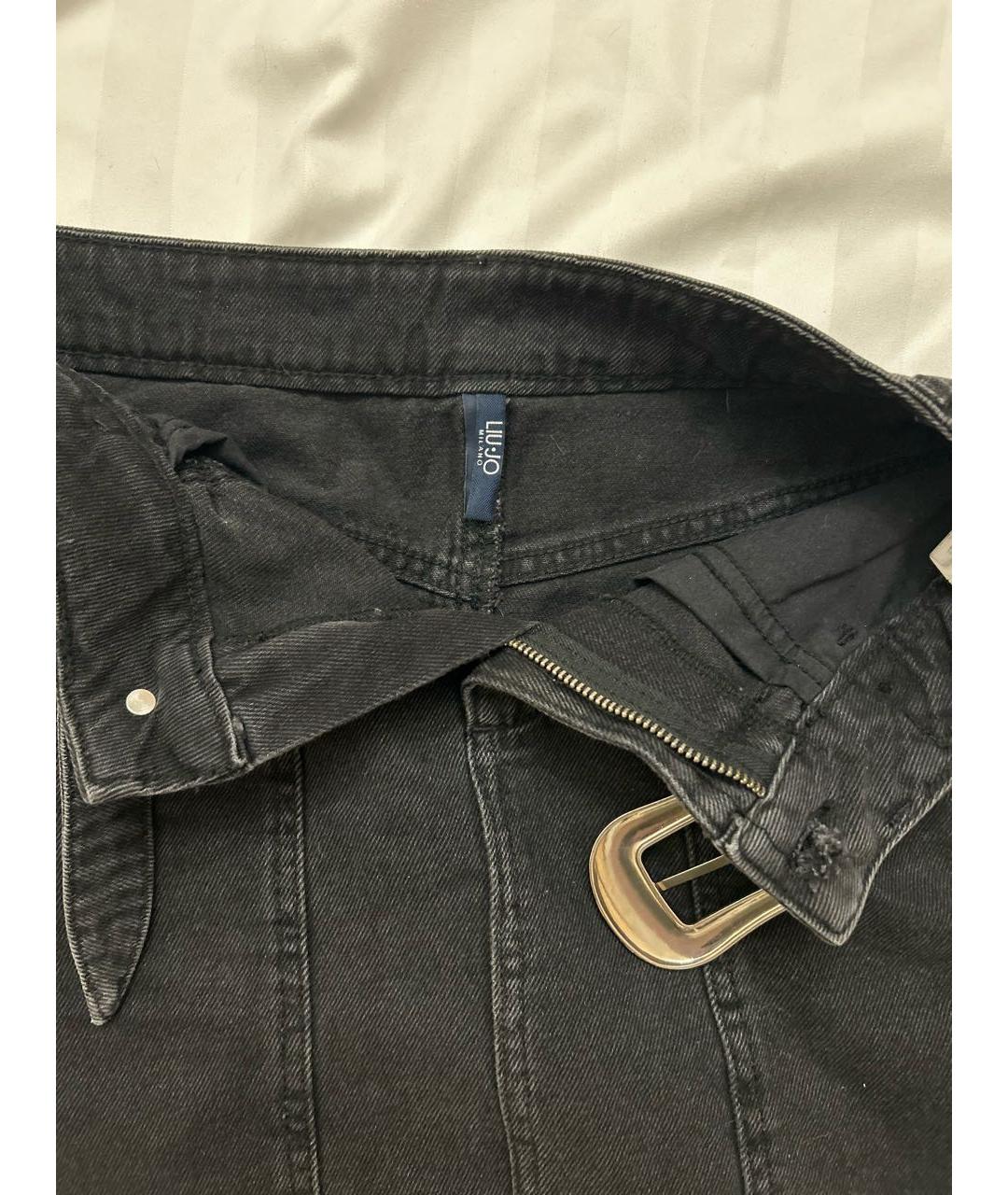 LIU JO Черная деним юбка мини, фото 3